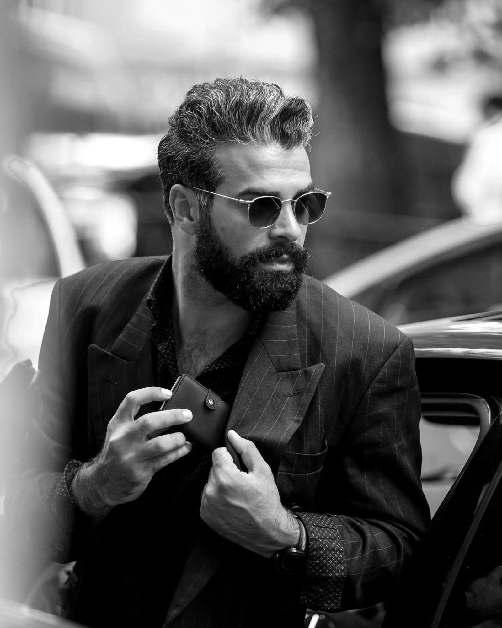 Niko Kane in a black-and-white Hamaru commercial campaign